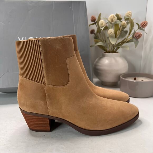 Vionic Shantelle Leather Waterproof Ankle Boots Wheat I2042L1200 Women's 9M NWB - Picture 2 of 10